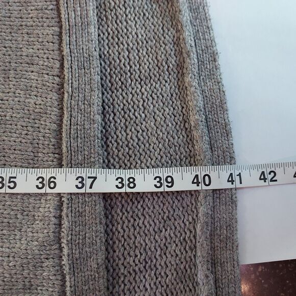 Anthro Nomad Morgan Carper Gray Fringe Sleeveless Side Slit Tunic Sweater Dress - Picture 14 of 14